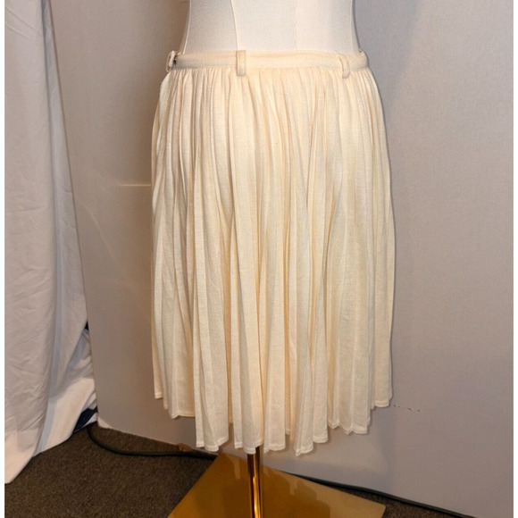 Freeway Pleated Cream/Ivory/Neutral Skirt/Size Small/BOHO/beachy/cottage/coastal - Picture 2 of 2